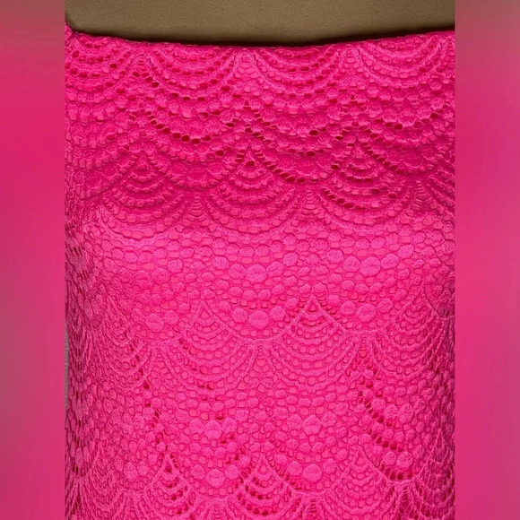 Lilly Pulitzer Jade Dress Pink Scalloped Shell Lace Dress Knee-length New Small - Picture 4 of 8